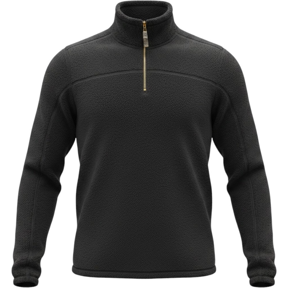Grizzly Sherpa Mens XL Black Quarter Zip Fleece Pullover Mock Neck Jacket